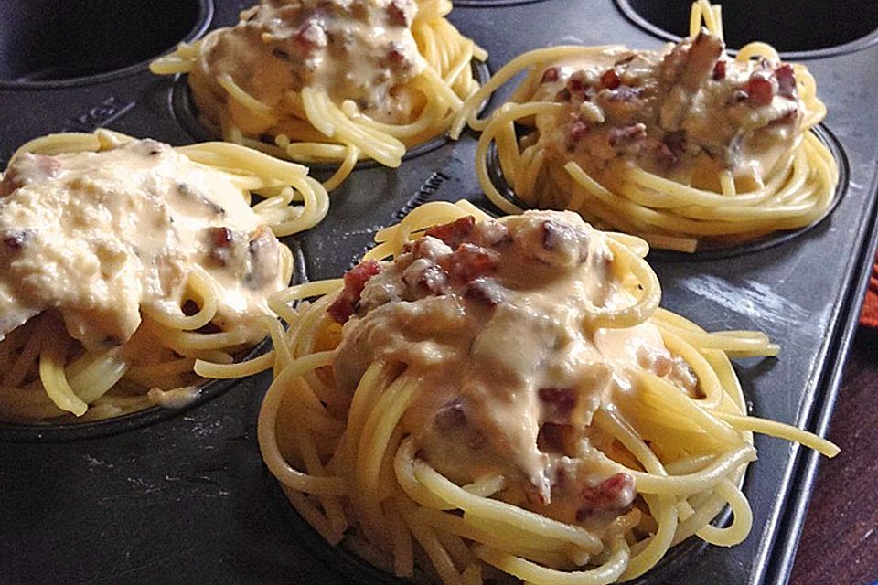 Spaghetti-Carbonara-Muffins