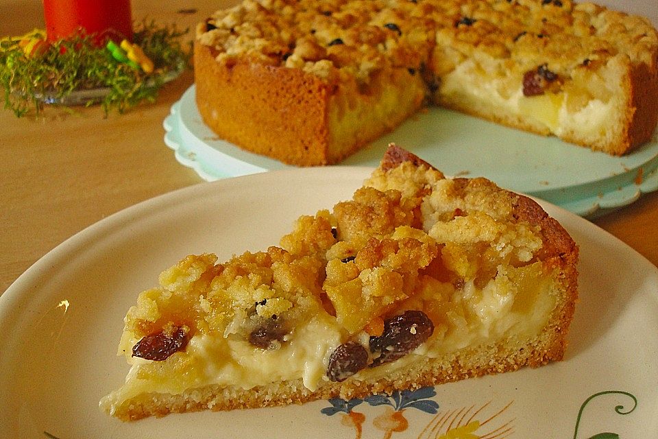 Apfelstreusel mit Puddingfüllung