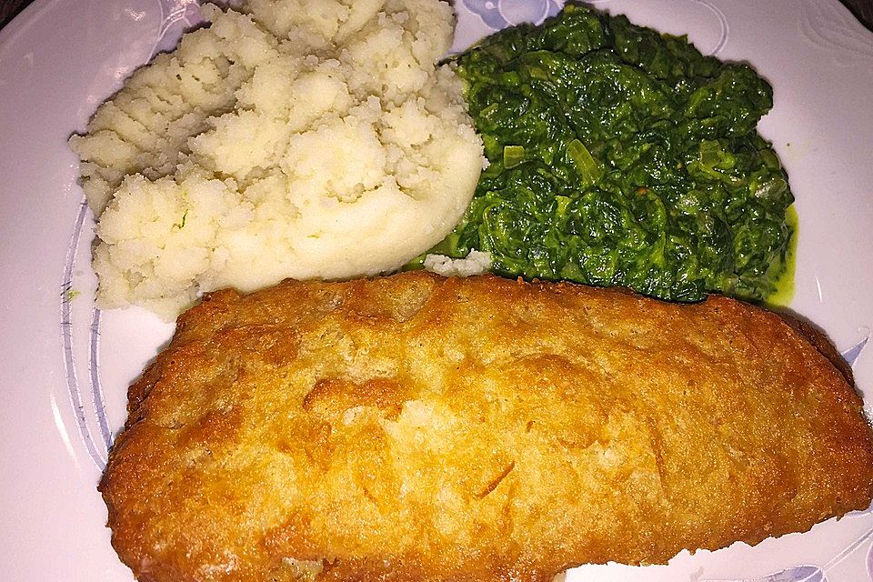 Fischfilet mit Spinat und Kräuterkruste