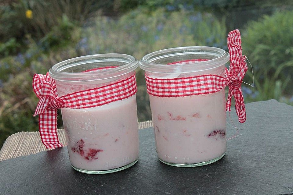 Erdbeeren mit Vollmilch - Joghurt