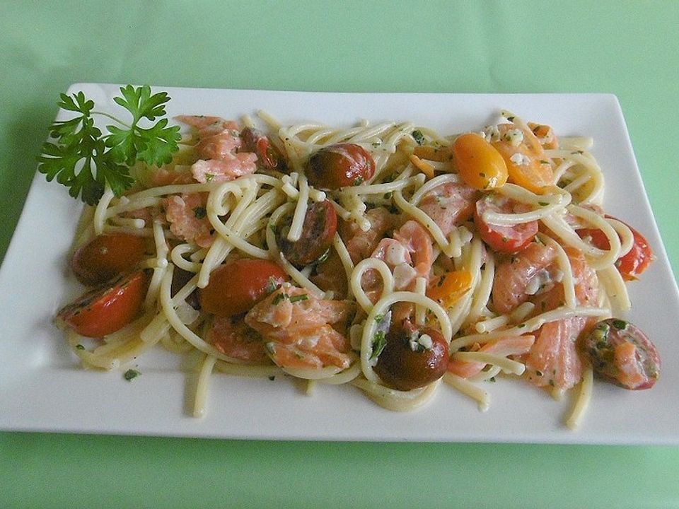 Spaghetti mit Räucherlachs von Misskks| Chefkoch