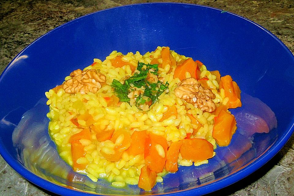 Kürbisrisotto mit Walnüssen Kürbisrisotto mit Walnüssen