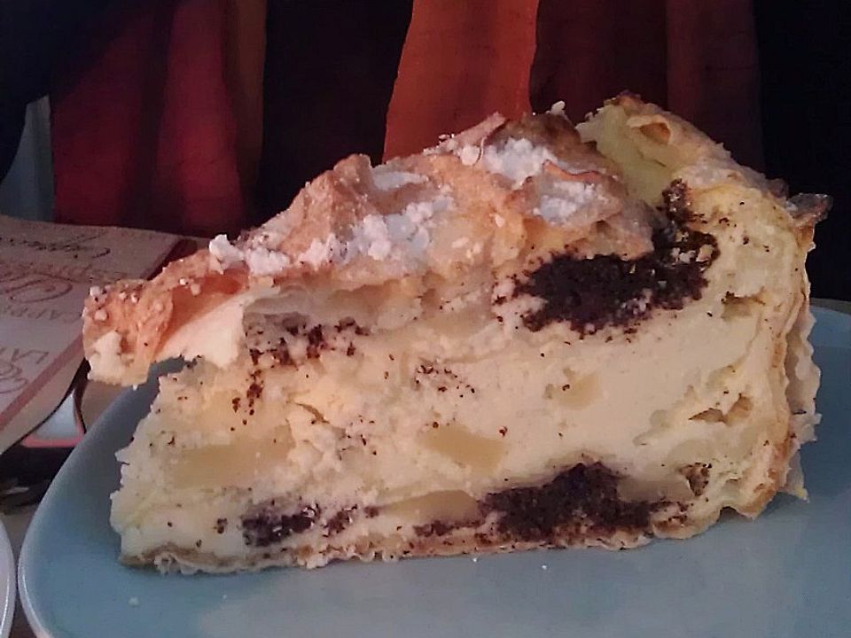 Quarkkuchen mit Mohn und Birnen in Yufkateig von marandy| Chefkoch