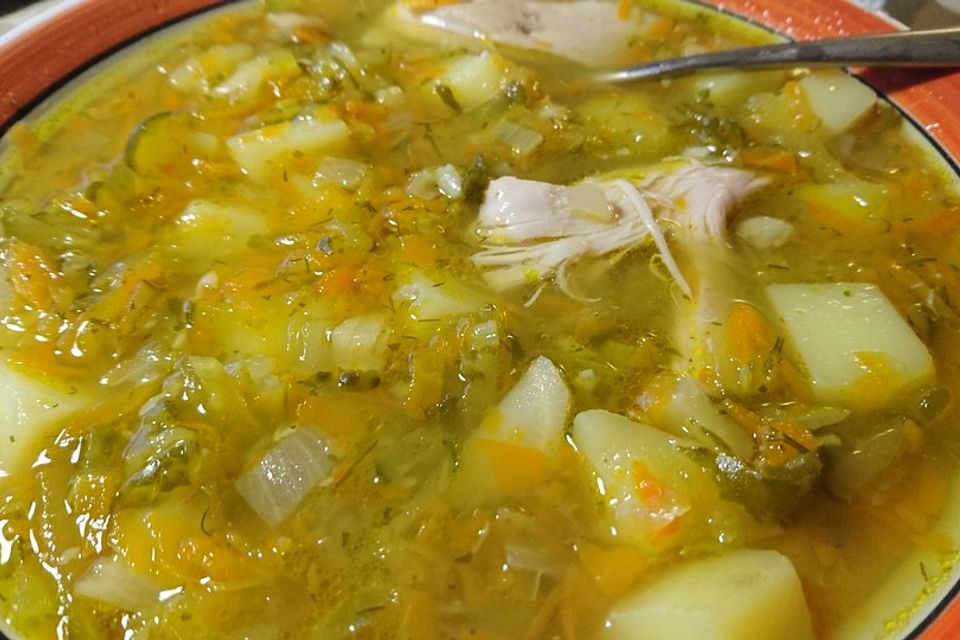 Polnische saure Gurkensuppe