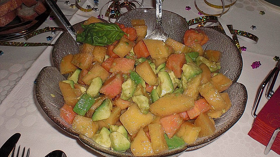 Fruchtiger Avocado Melonen Salat Von Sparkling Cherry Chefkoch 