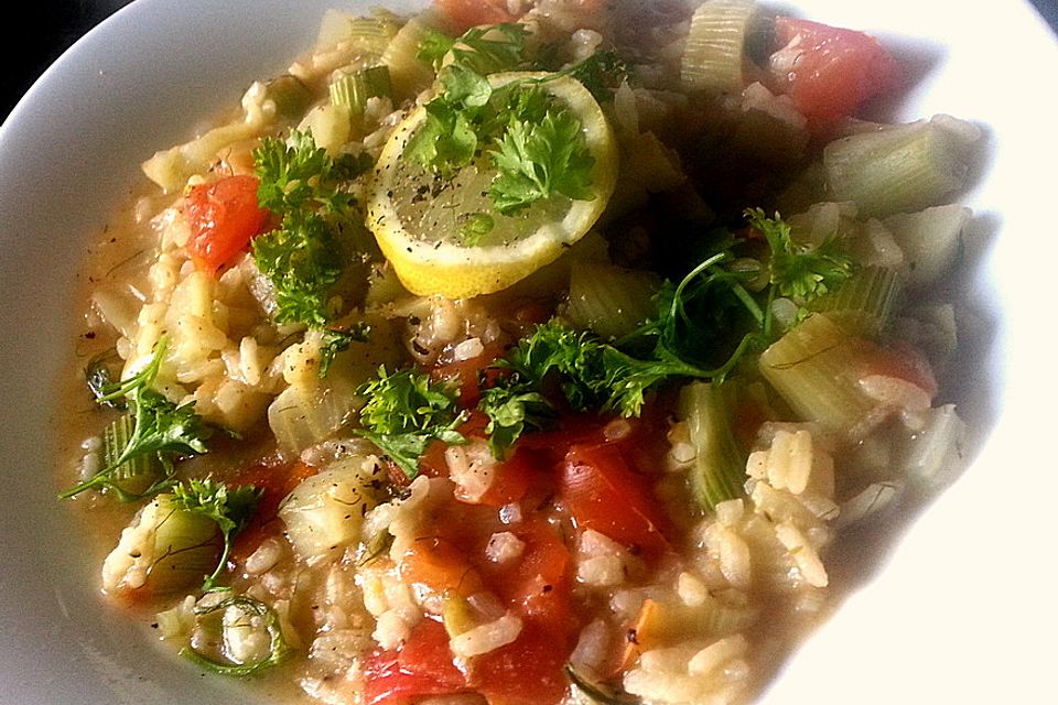 Risotto mit Fenchel, Tomaten und Thymian