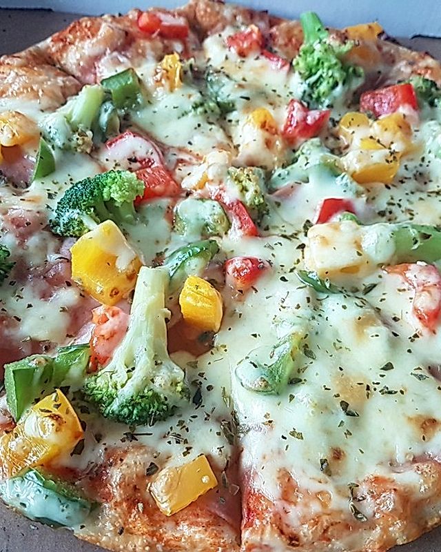 Frische Gemüsepizza, kaliumreduziert