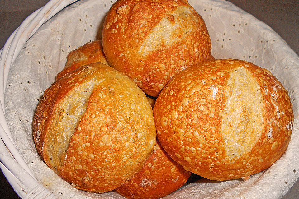 Knusprige Langschläferbrötchen