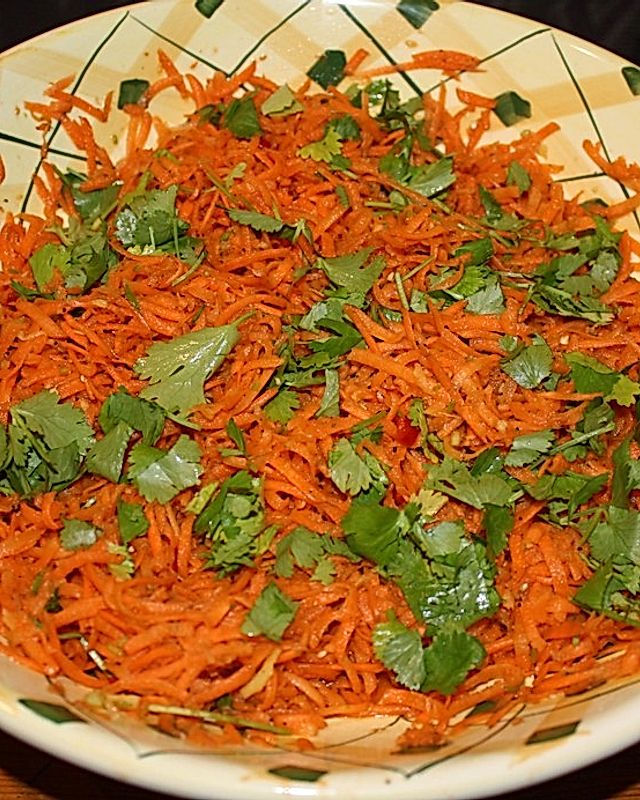 Karottensalat mit Ingwer und Koriander