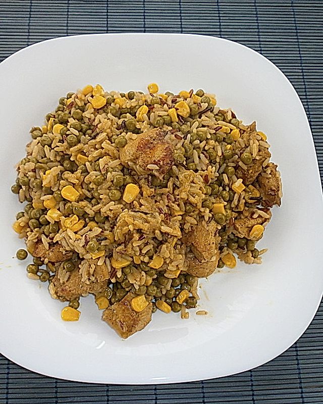 Curryreis mit Hähnchen