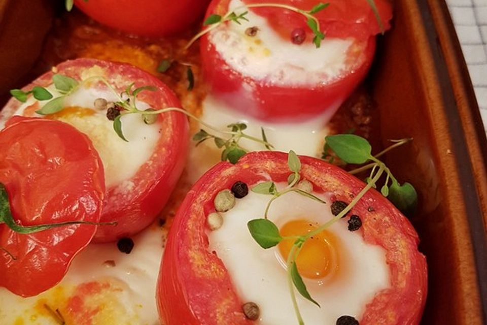 Eier im Tomatenhaus