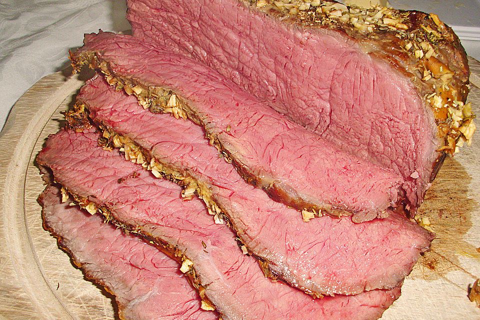 Roastbeef mit Senf-Kräuter Marinade