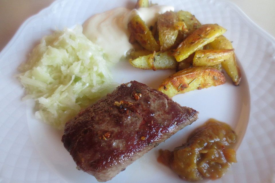 Rindersteak, Lammsteak vom Grill