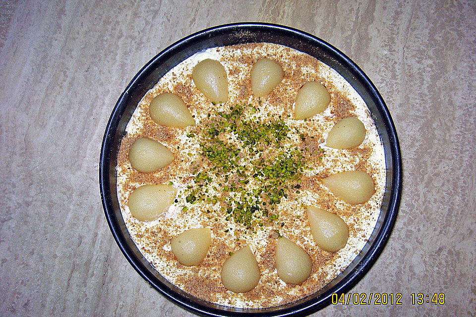 Frischkäse-Torte mit Baby-Birnen