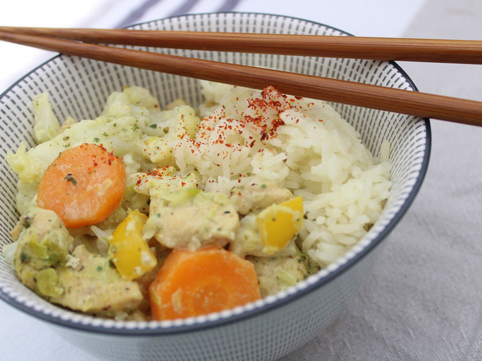 Hähnchen-Curry-Reis-Auflauf von steffiii| Chefkoch