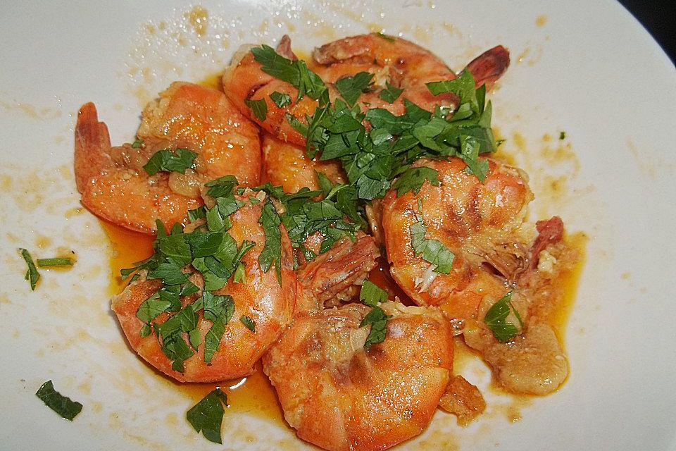 Gambas in roter Soße