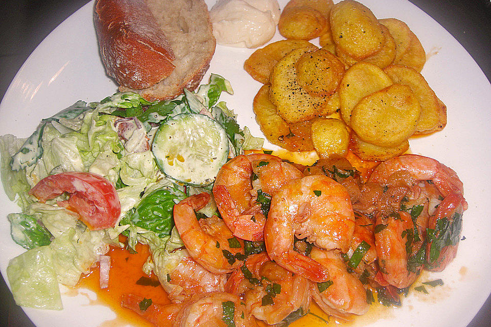 Gambas in roter Soße