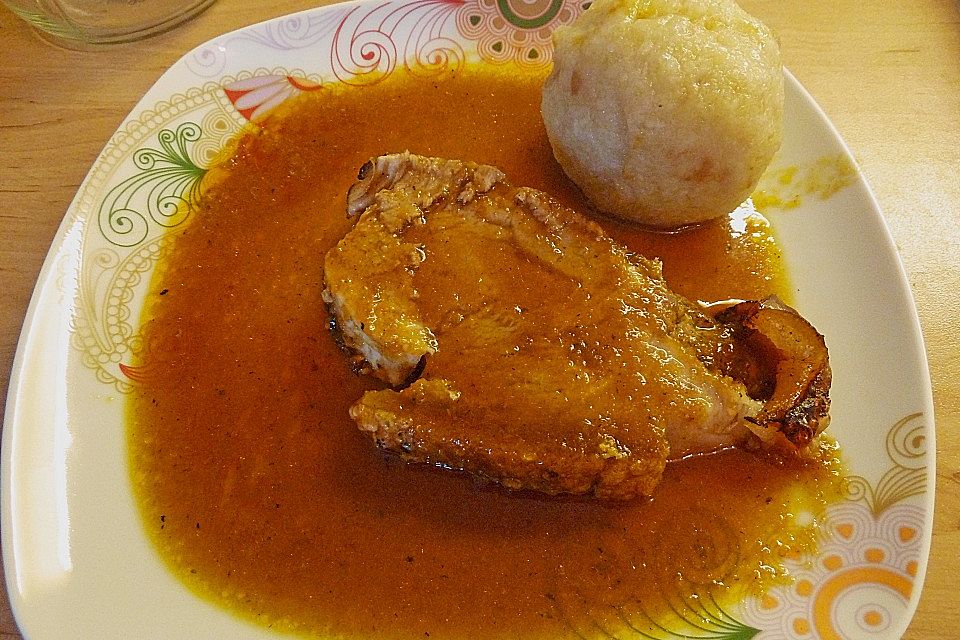 Schweinebraten mit gschmackiger Biersoße