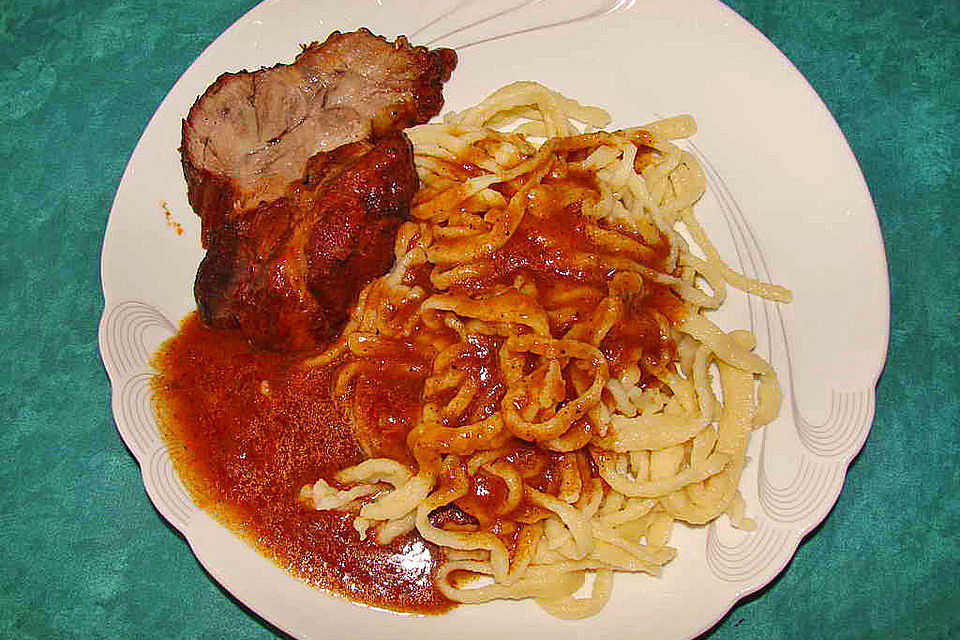 Schweinebraten mit gschmackiger Biersoße