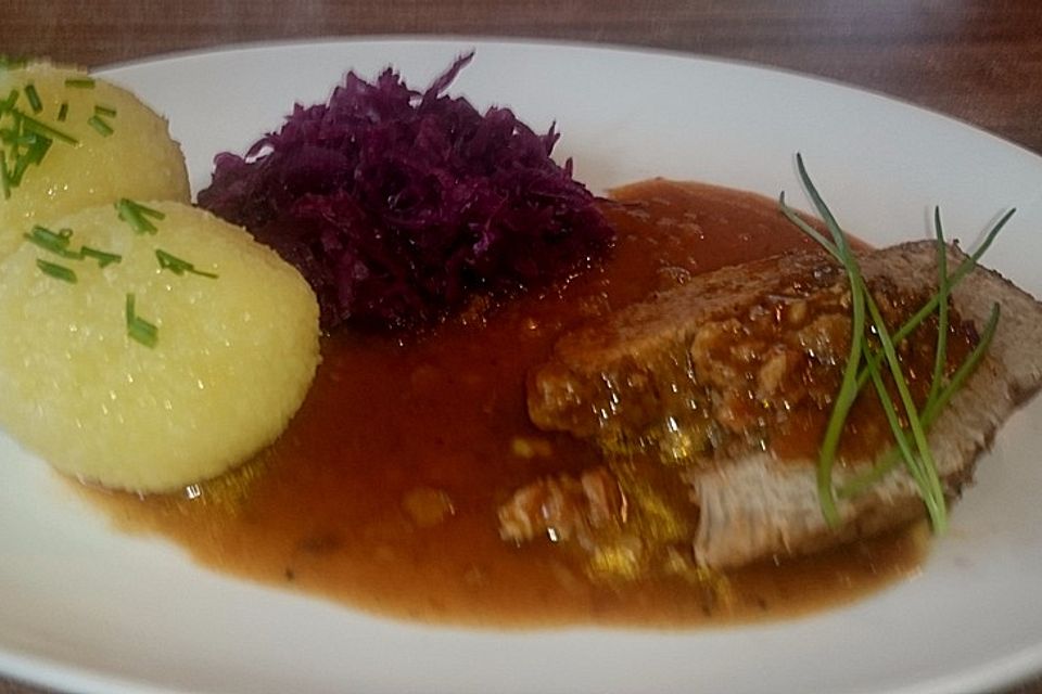 Schweinebraten mit gschmackiger Biersoße