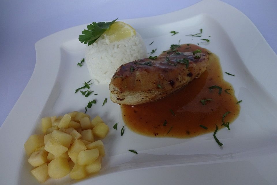 Hähnchenbrust mit Apfel-Cider-Sauce