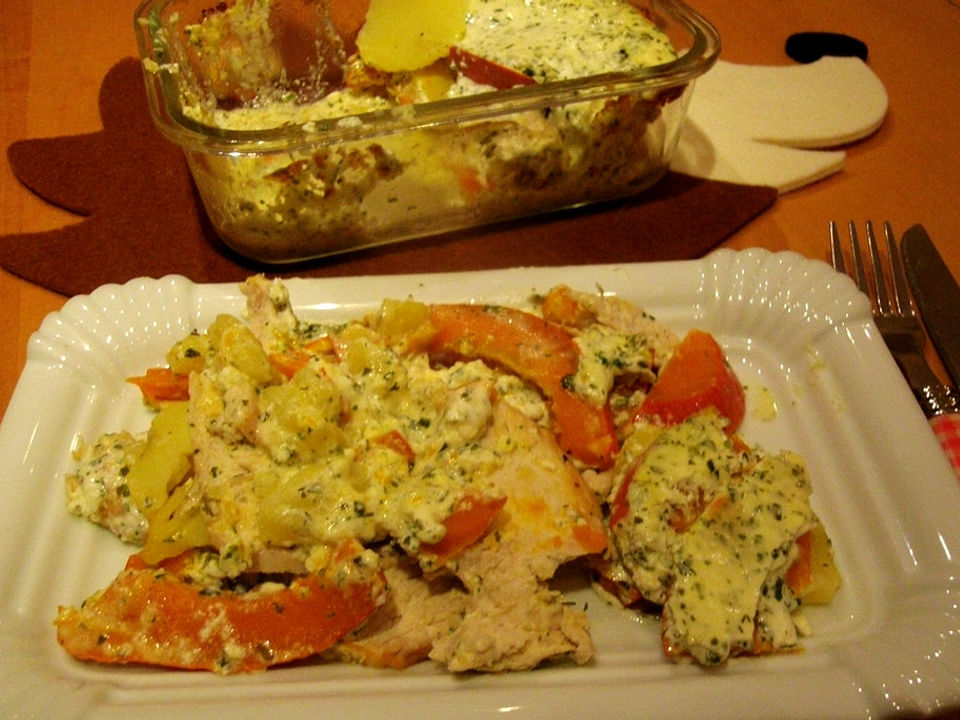 Kartoffel-Kürbis-Lasagne mit Huhn oder Tofu von pralinchen| Chefkoch
