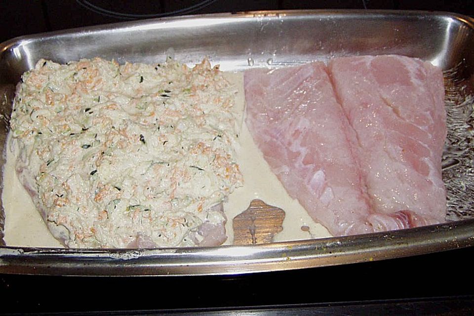 Fischfilets mit Gemüsehaube