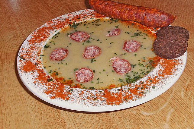 Deftige Kartoffelsuppe Mit Ger Ucherten Mettw Rstchen Oder Cabanossi Von Selbstgekocht Chefkoch