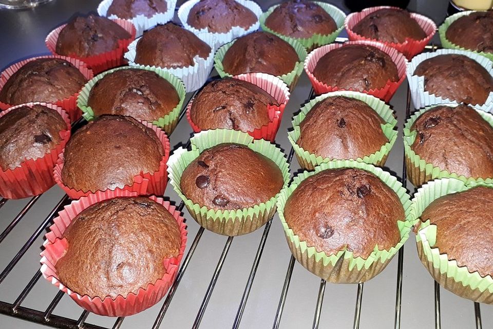 Fluffige Bananen-Schoko Muffins