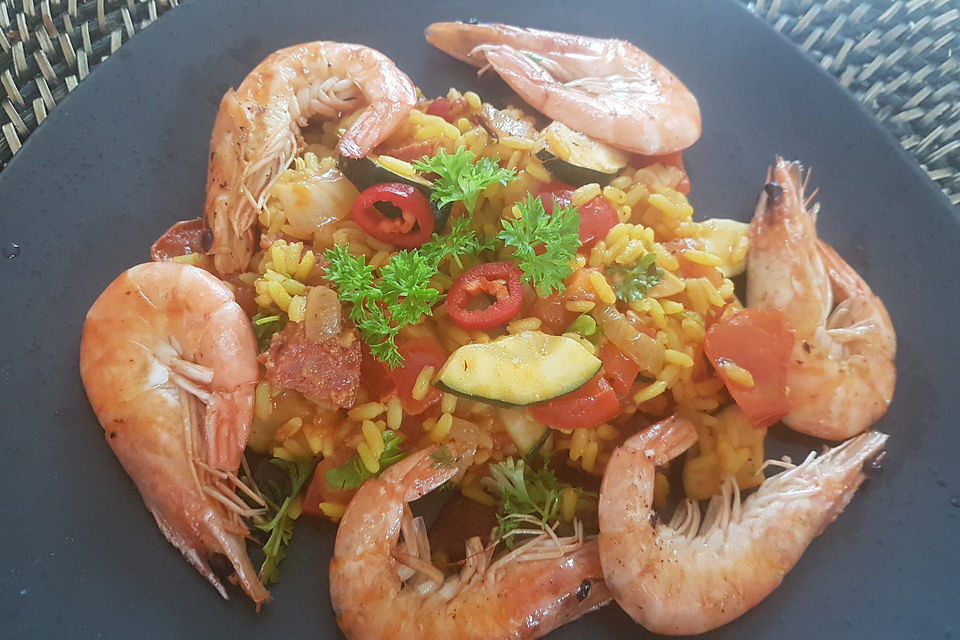 Cajun-Garnelenreis mit Okraschoten