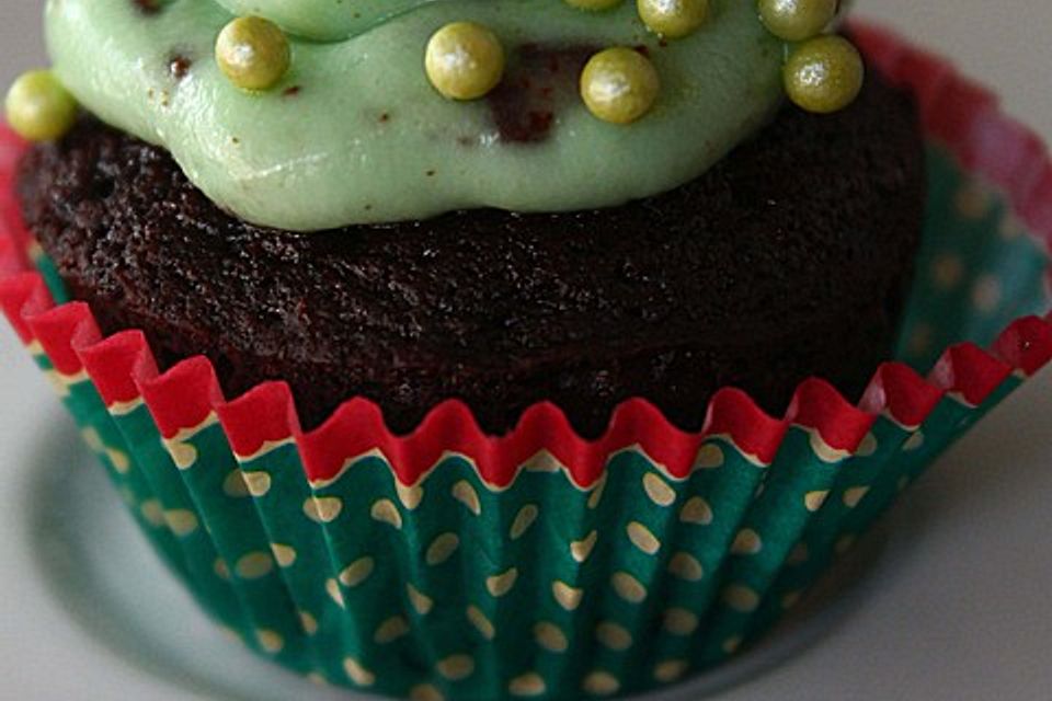 Schoko-Mint Cupcakes mit After-Eight Frosting