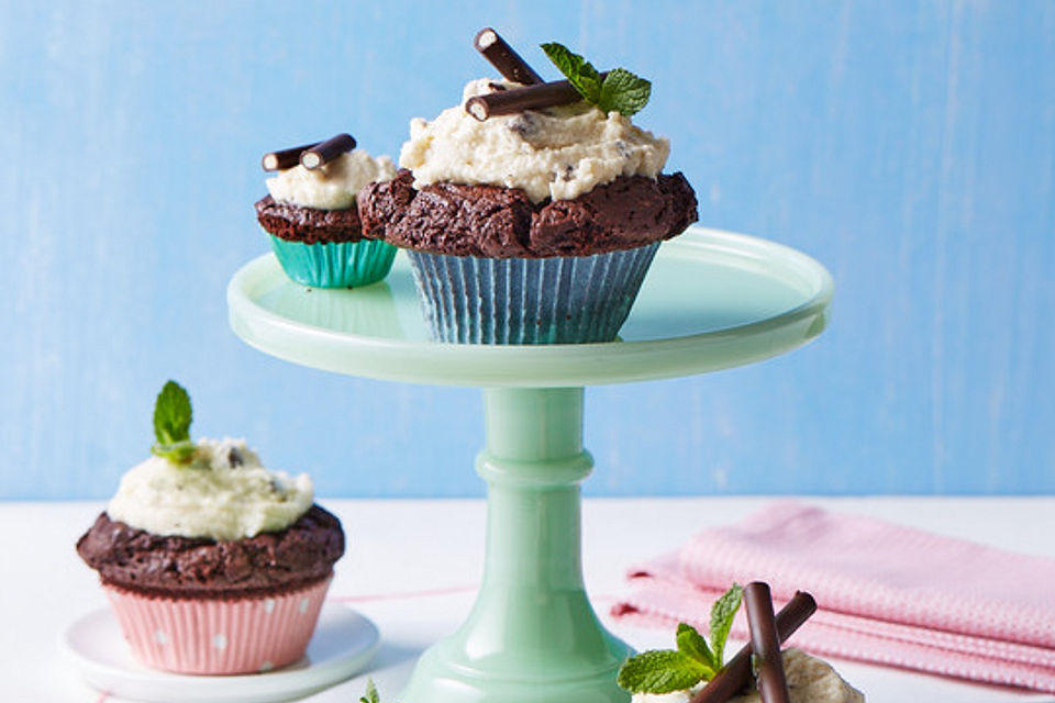 Schoko-Mint Cupcakes mit After-Eight Frosting