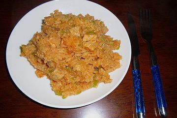 Chinesisches Reisfleisch mit dem Reiskocher