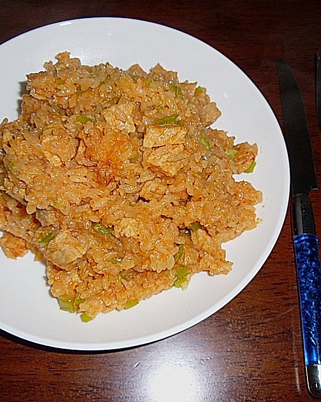 Chinesisches Reisfleisch mit dem Reiskocher
