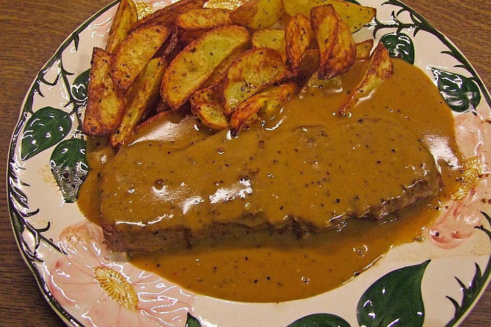 Pfeffersteak mit Weinbrandsoße