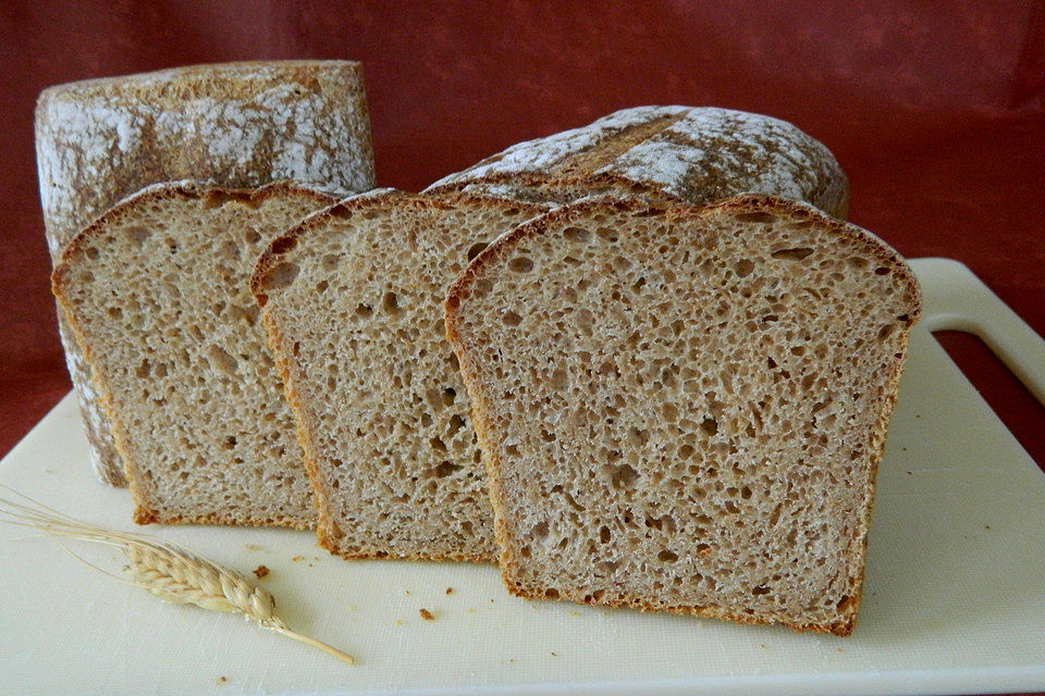 Dinkel-Weizen-Buttermilch Brot ohne Sauerteig