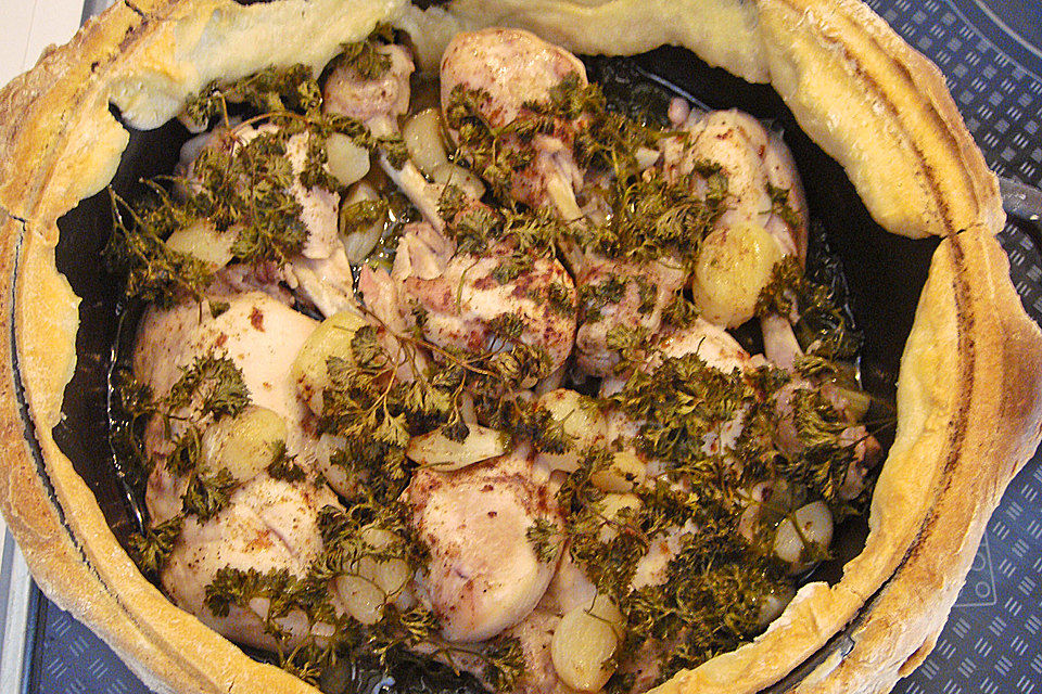 Huhn mit 40 Knoblauchzehen