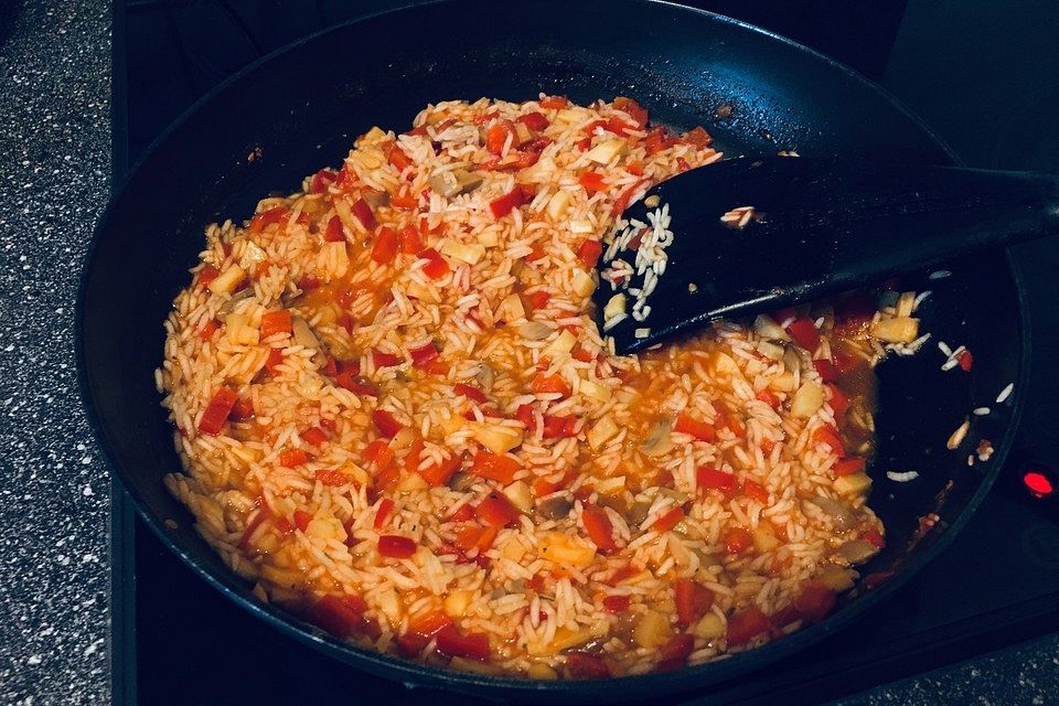 Reis-Gemüse Pfanne mit Pastinake, Kohlrabi und Paprika