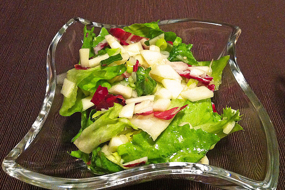 Apfel-Endivien-Salat mit Senfdressing