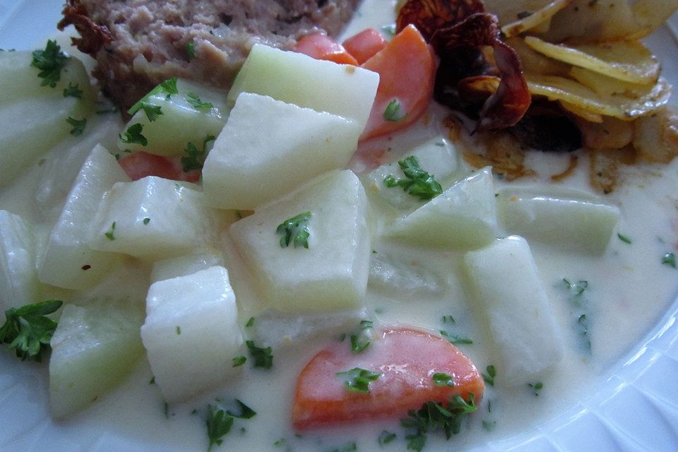 Möhren-Kohlrabi-Sahne-Gemüse