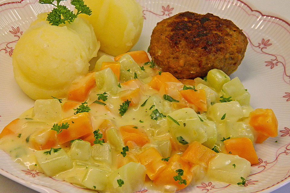 Möhren-Kohlrabi-Sahne-Gemüse