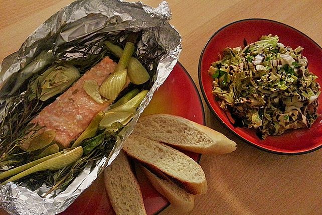 Gegrillter Lachs im Kräuterbett von MoniRigatoni| Chefkoch