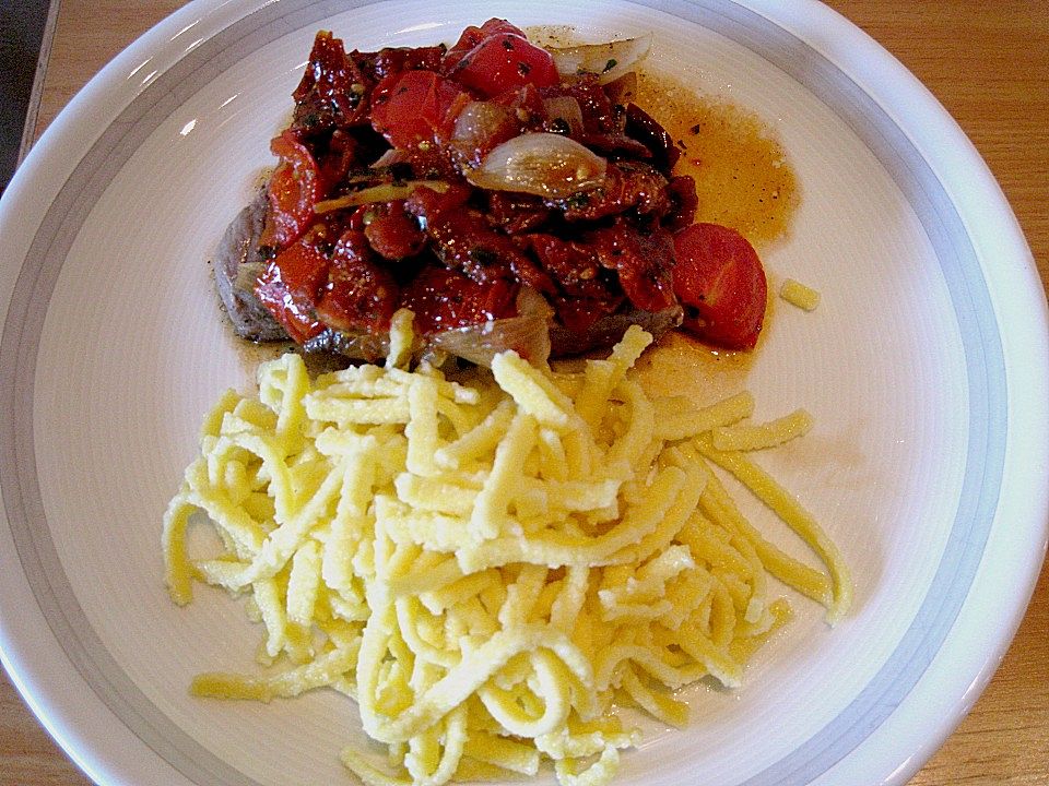 Steak mit Tomaten und Balsamico von Nell1| Chefkoch