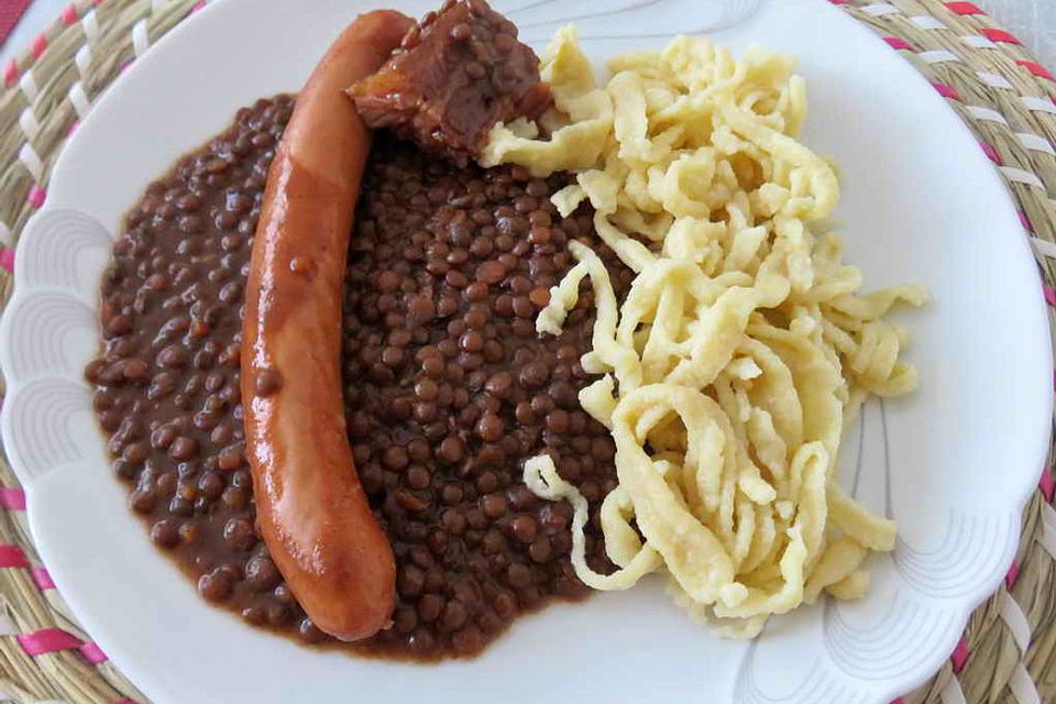 Linsen mit Spätzle