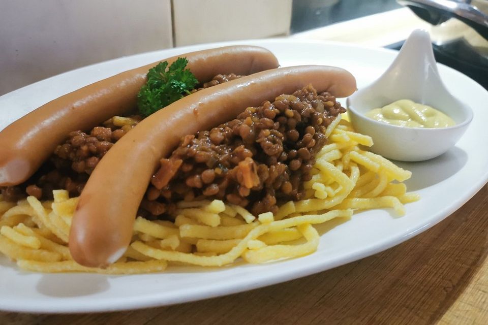 Linsen mit Spätzle