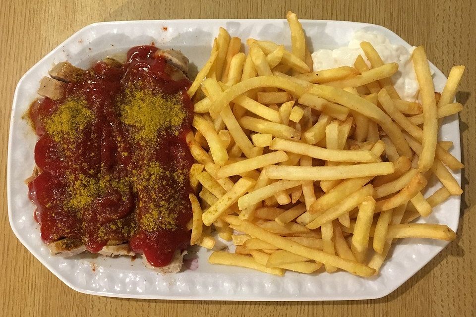 Currywurst mit Pommes Frites