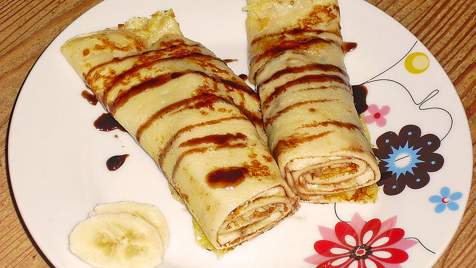 Pfannkuchen/Crêpes mit Nutella und Bananen von iguana57