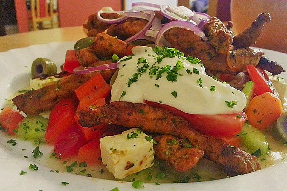 Bauernsalat mit Gyros