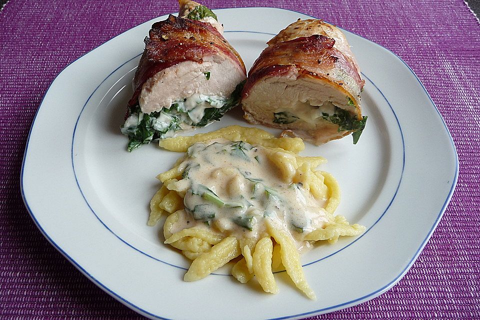 Gefüllte Bärlauch-Hähnchen-Rouladen