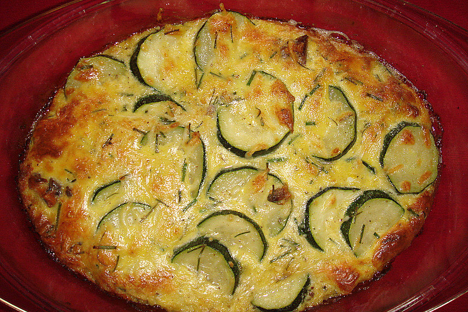 Zucchini-Auflauf mit Rindfleisch, französisch